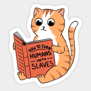 Cat book slaves Sticker